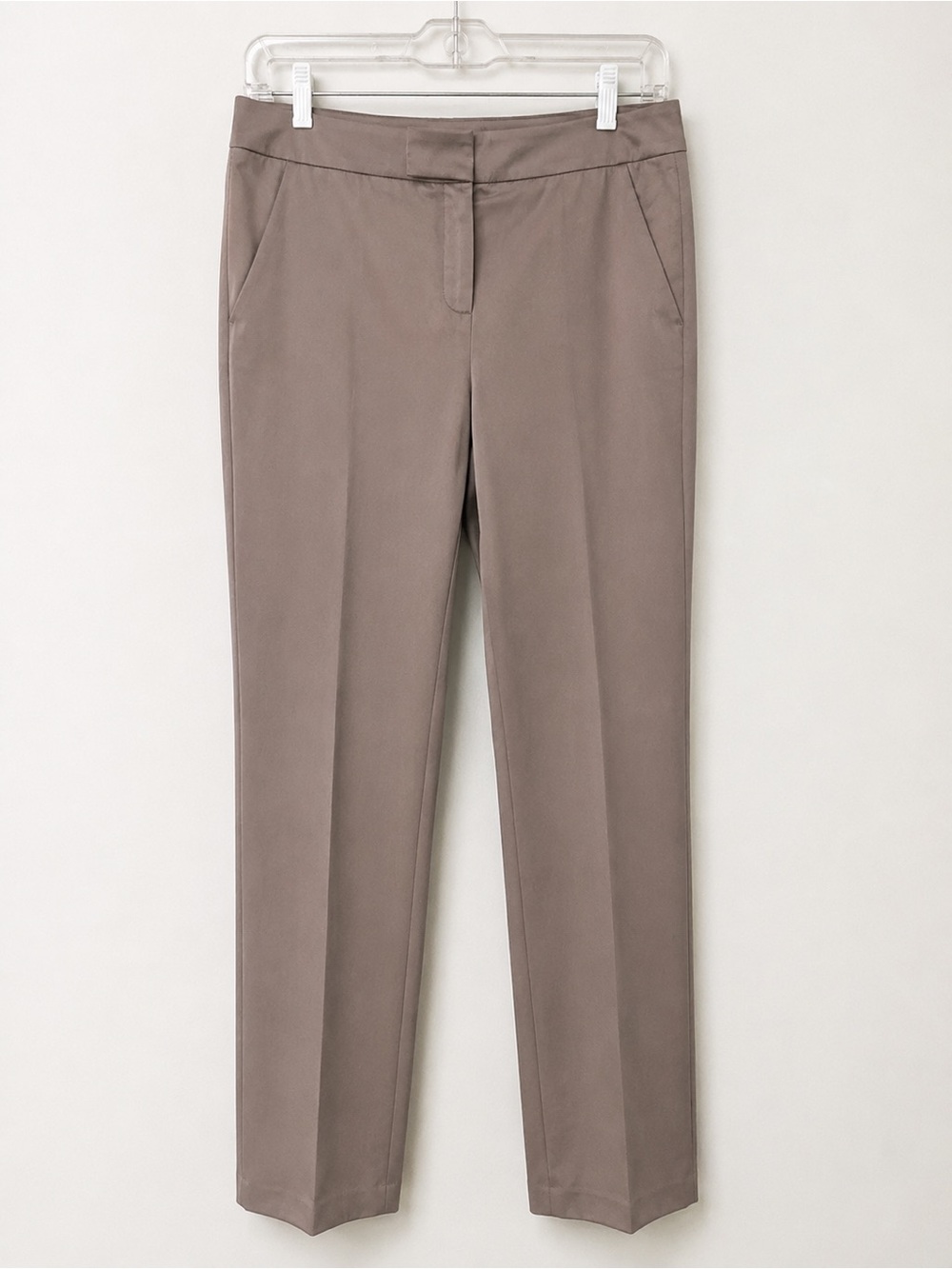 Women's Tailored Straight-Leg Pants in Taupe